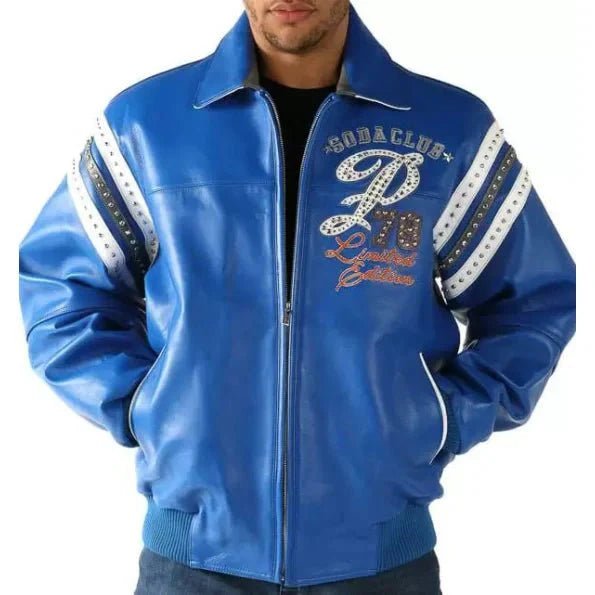 Pelle Pelle Blue Soda Club Studded Jacket - Vox Leather