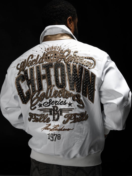Pelle Pelle Chi-Town White Leather Jacket - Vox Leather