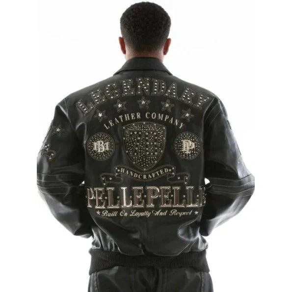 Pelle Pelle Legendary Black Stud Men Jacket - Rare Leather Order Now !!