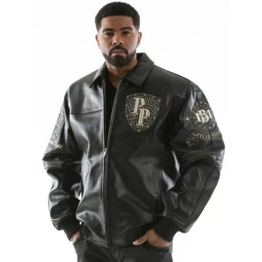 Pelle Pelle Legendary Black Stud Men Jacket - Vox Leather