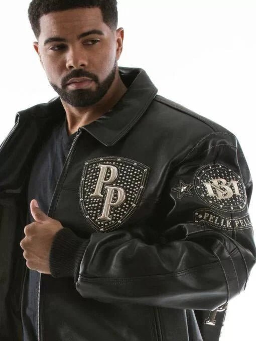 Pelle Pelle Legendary Black Stud Men Jacket - Vox Leather