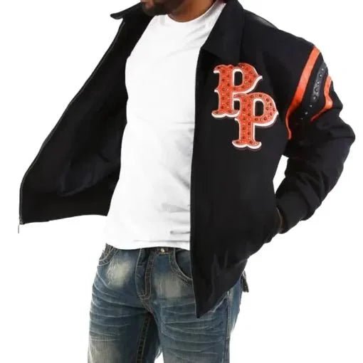 Pelle Pelle Mens Black & Orange Detroit 1978 Jacket - Vox Leather
