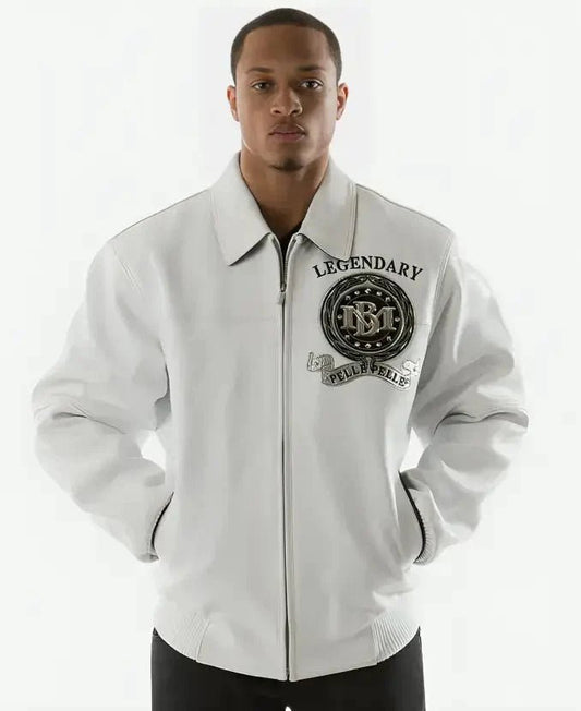 Pelle Pelle Mens White Legendary Limited Edition Jacket - Vox Leather
