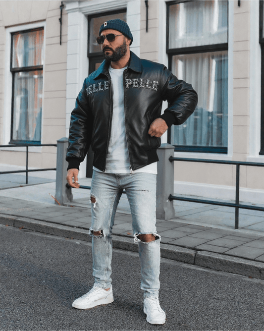 Pelle Pelle Pride Studded Black Jacket - Rare Leather Order Now !!