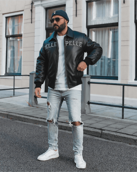 Pelle Pelle Pride Studded Black Jacket - Vox Leather