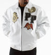 Pelle Pelle White Decorated Crocodile Leather Jacket - Rare Leather