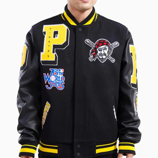 Pittsburgh Pirates MLB Rib Wool Varsity Jacket - Vox Leather