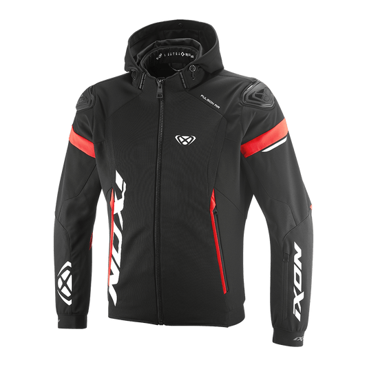 Pulsion Air - Hard Mesh Motorcycle Riding Jacket (Black/White/Bright Red) - Vox Leather