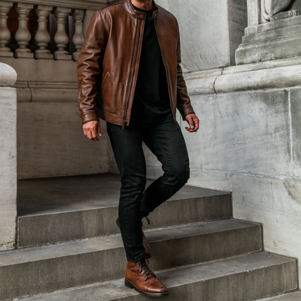 Racer Jacket | Brandy - Rare Leather