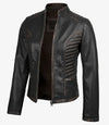 Rachel Women's Vintage Dark Brown Biker Leather Jacket - Rare Leather