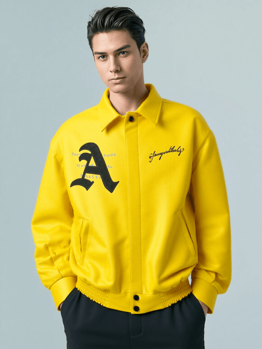 Racing Ferrari Leather Jacket – Yellow - Vox Leather