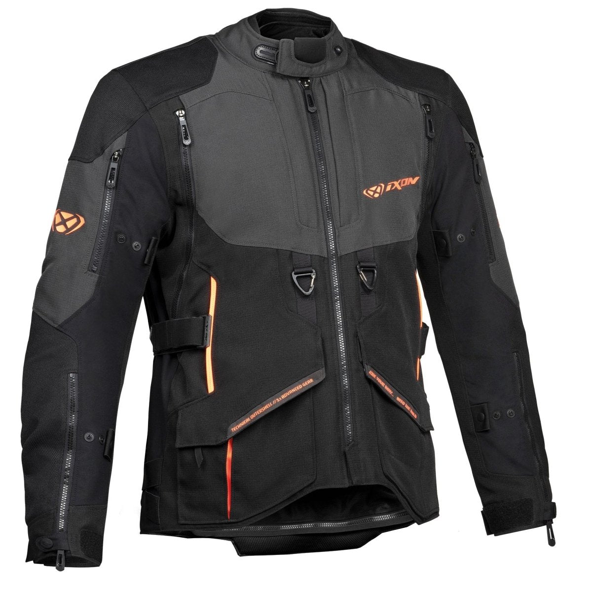 Ragnar - Adventure Touring Jacket (Black/Anthracite/Orange) - Vox Leather