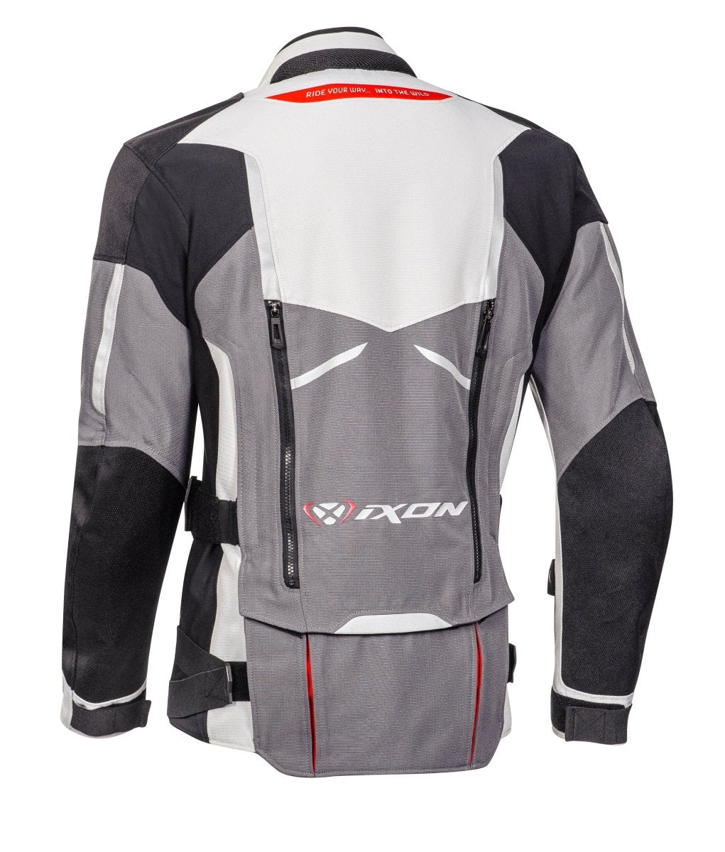 Ragnar - Adventure Touring Jacket (Black/Grey/Red) - Vox Leather