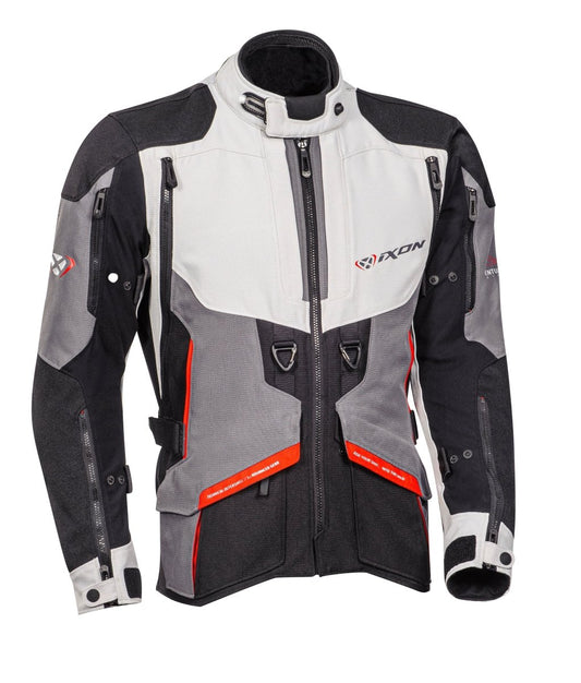 Ragnar - Adventure Touring Jacket (Black/Grey/Red) - Vox Leather