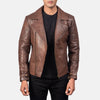 Raiden Brown Leather Biker Jacket - Rare Leather