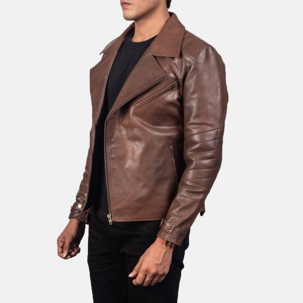 Raiden Brown Leather Biker Jacket - Rare Leather