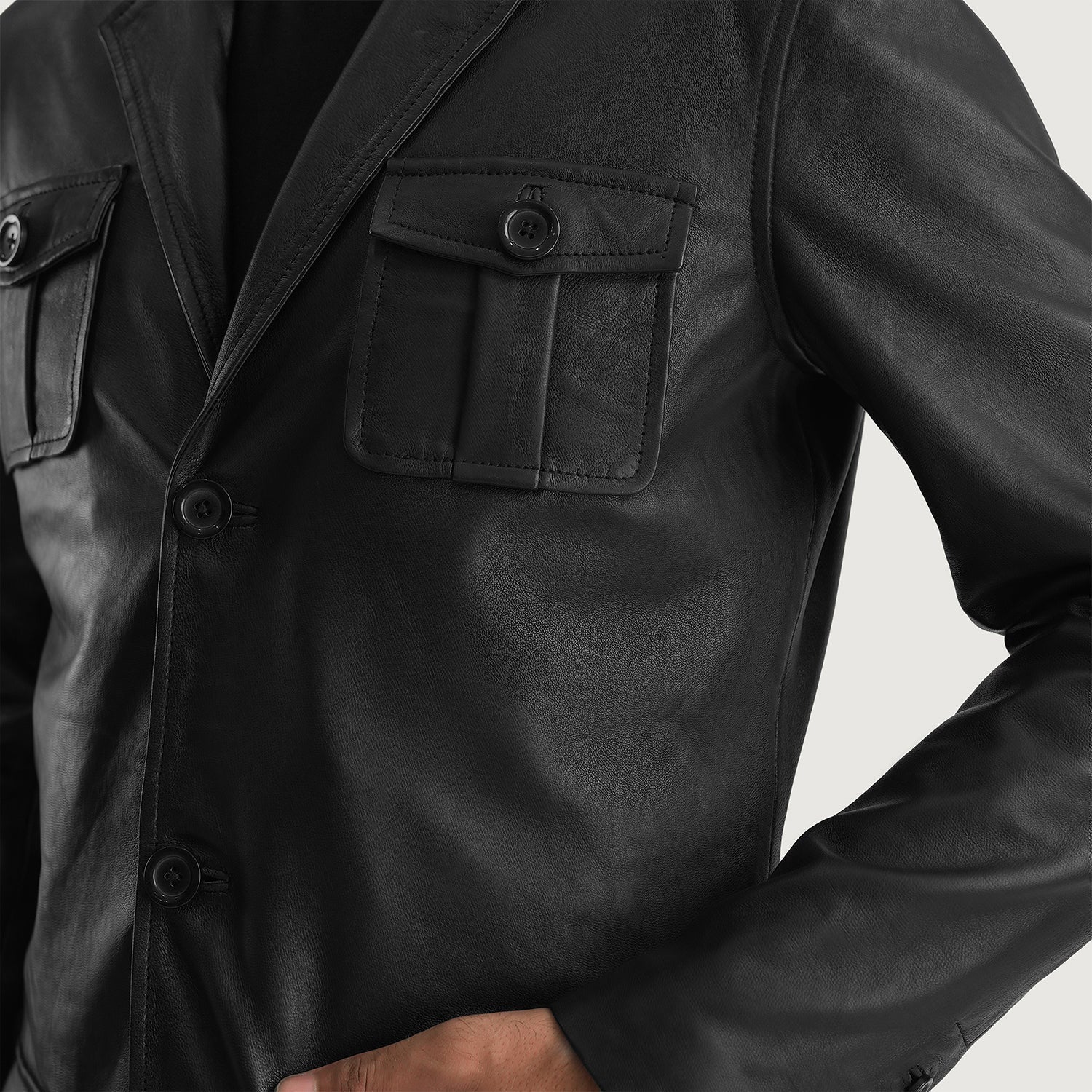Ray Cutler Black Leather Blazer - Rare Leather