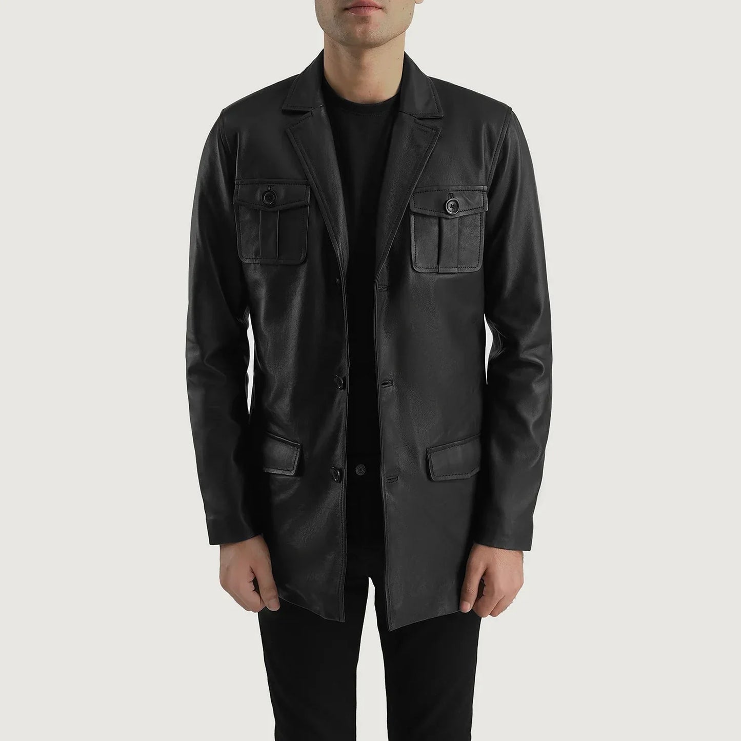 Ray Cutler Black Leather Blazer - Rare Leather