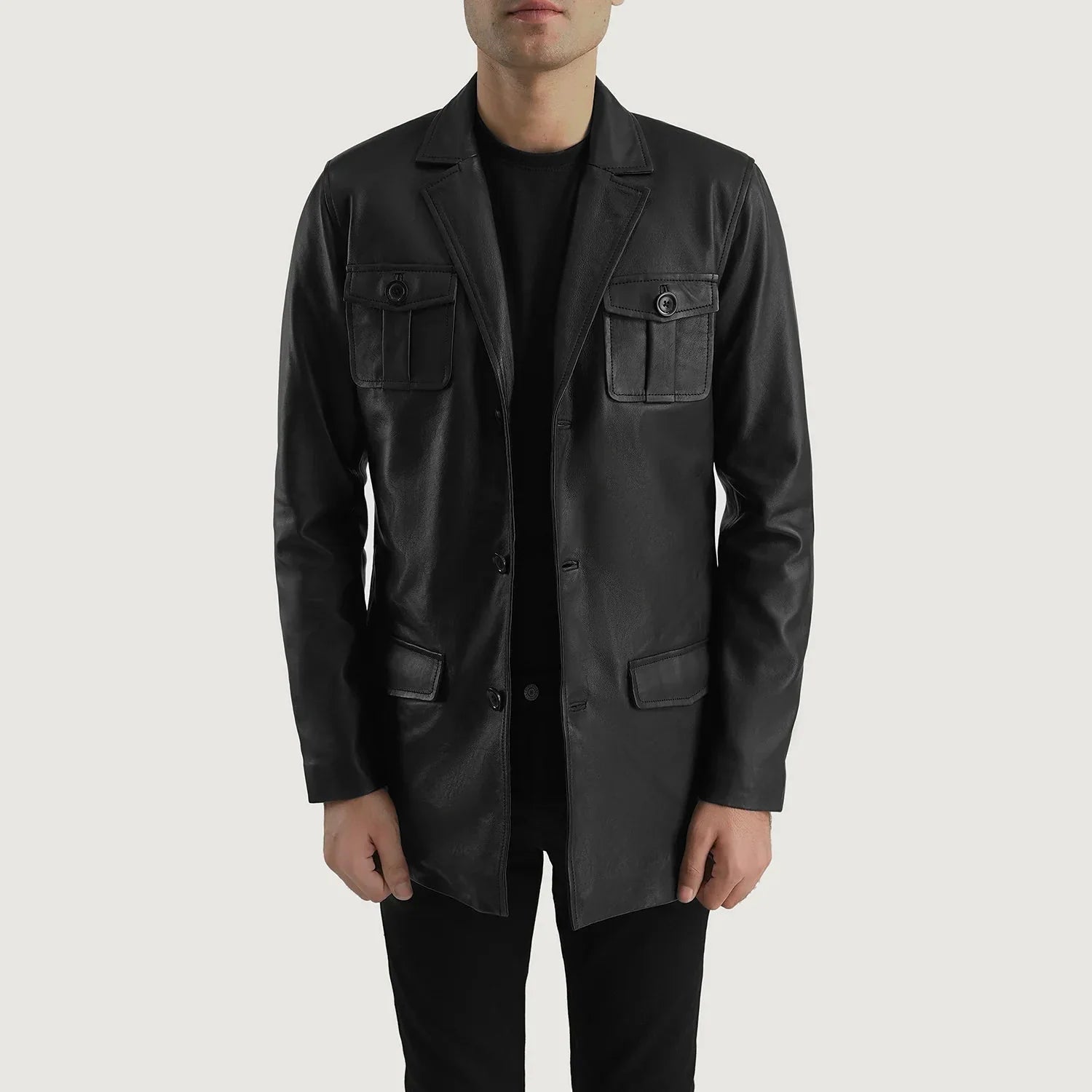 Ray Cutler Black Leather Blazer - Rare Leather