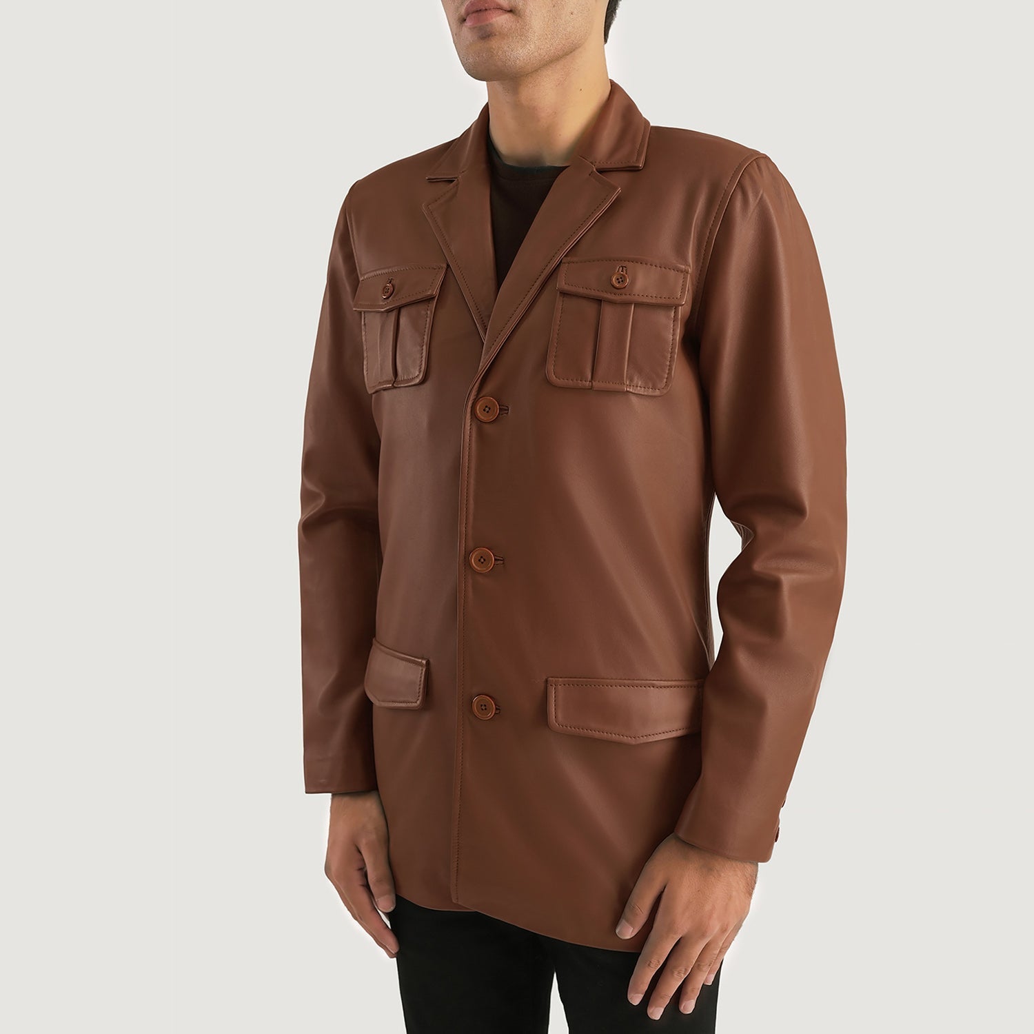 Ray Cutler Brown Leather Blazer - Rare Leather