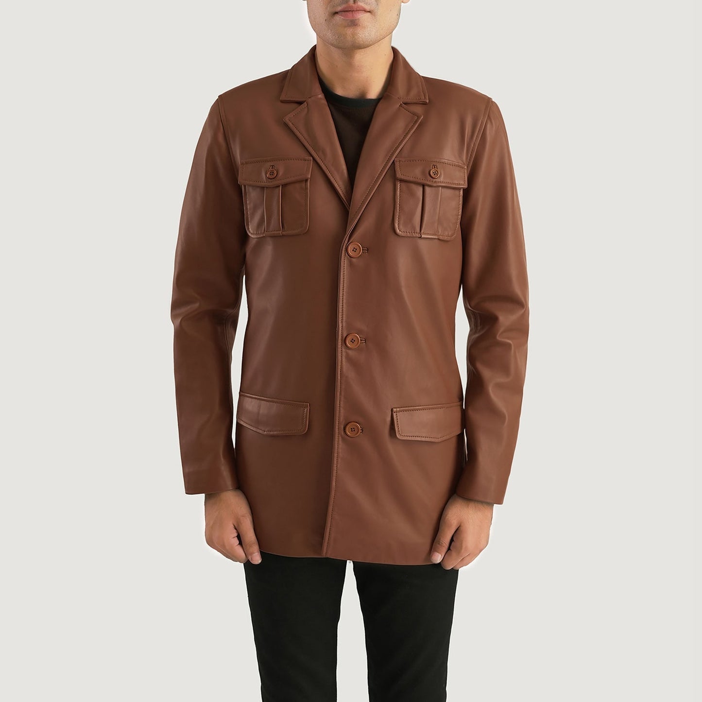 Ray Cutler Brown Leather Blazer - Rare Leather