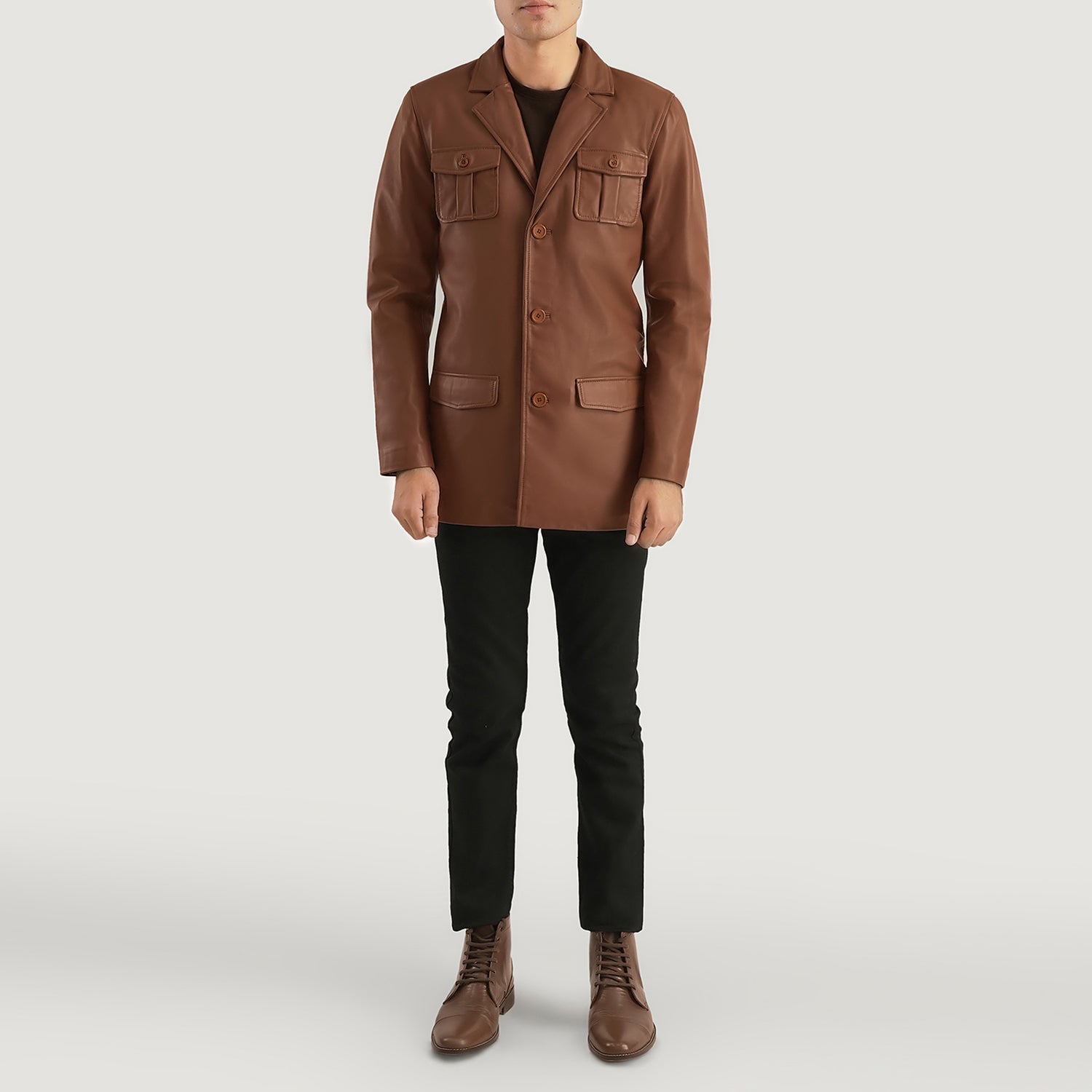 Ray Cutler Brown Leather Blazer - Rare Leather