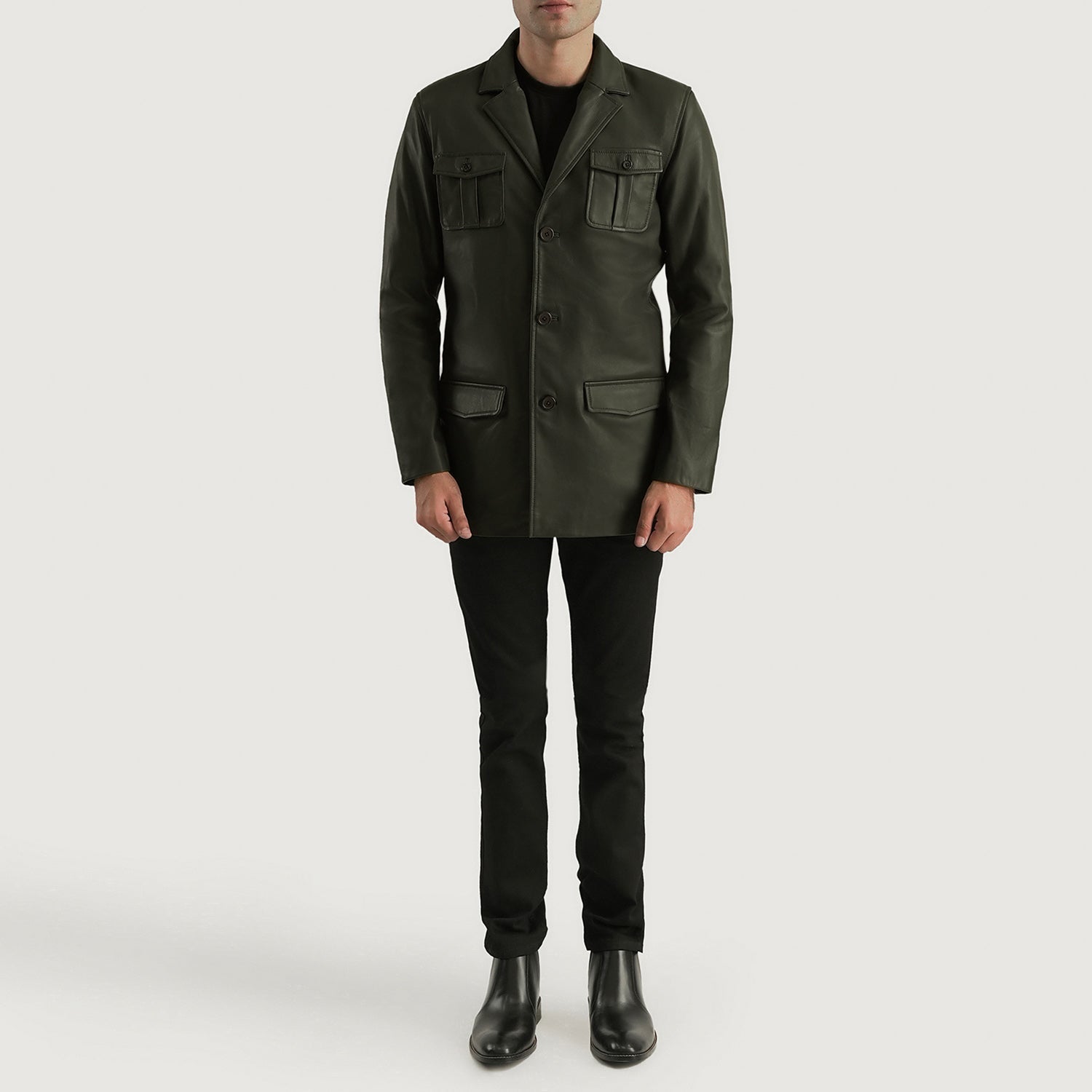 Ray Cutler Green Leather Blazer - Rare Leather