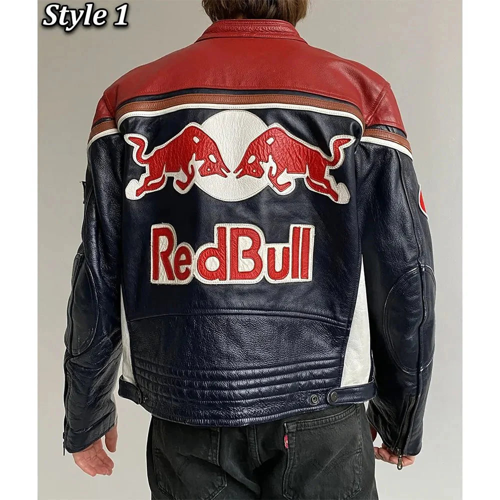 Red Bull Motorcycle Leather Jacket - Rare Leather
