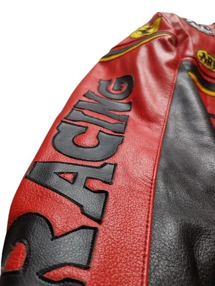 Red Ferrari Racing Leather Jacket - Rare Leather