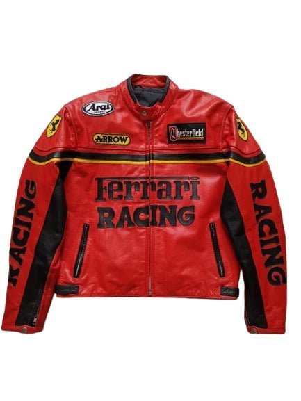Red Ferrari Racing Leather Jacket - Vox Leather