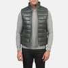 Reeves Green Leather Puffer Vest - Rare Leather