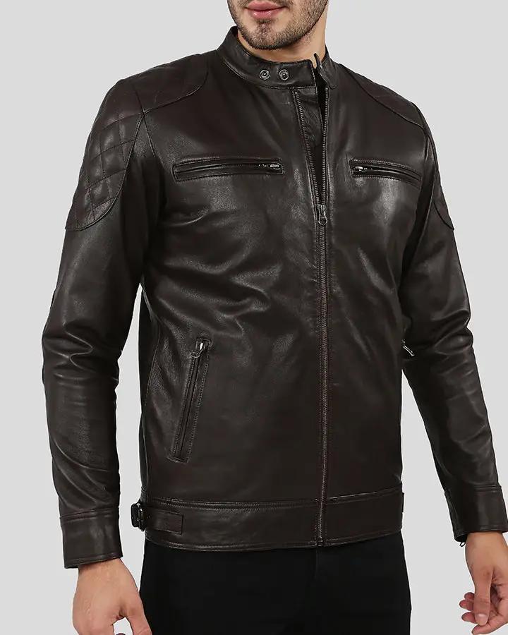 Ricardi Brown Leather Racer Jacket - Rare Leather