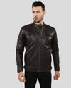 Ricardi Brown Leather Racer Jacket - Rare Leather