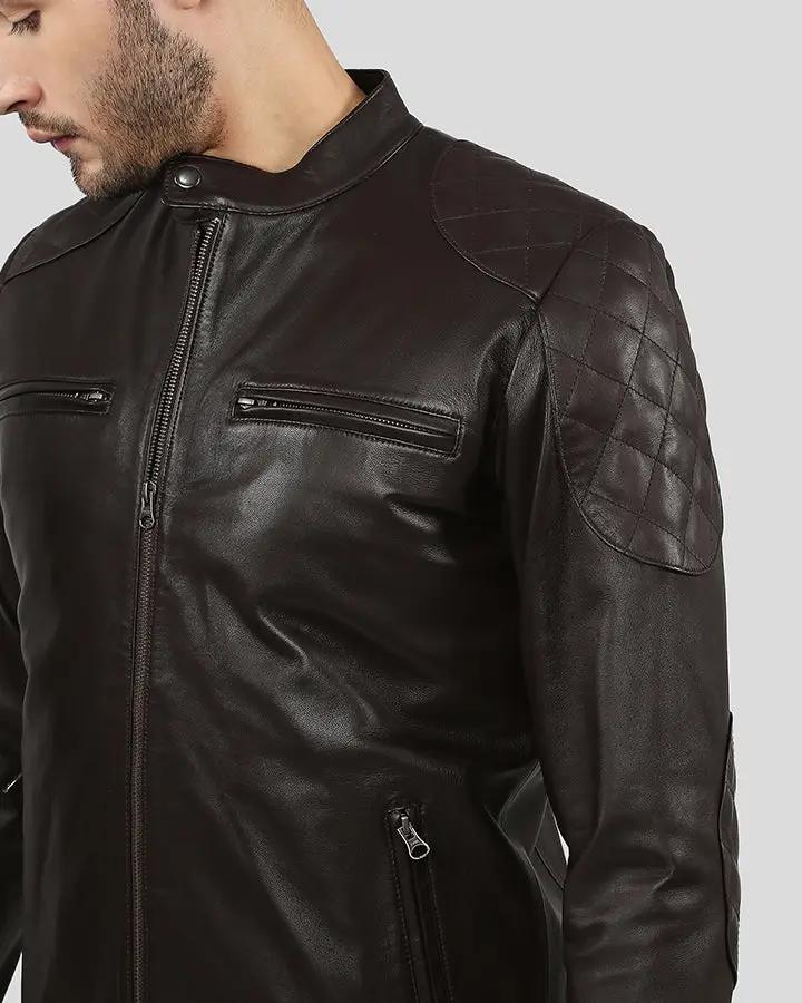 Ricardi Brown Leather Racer Jacket - Rare Leather