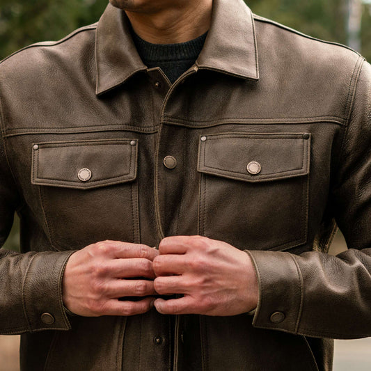 Roughout Cruiser Jacket | Dark Olive - Rare Leather