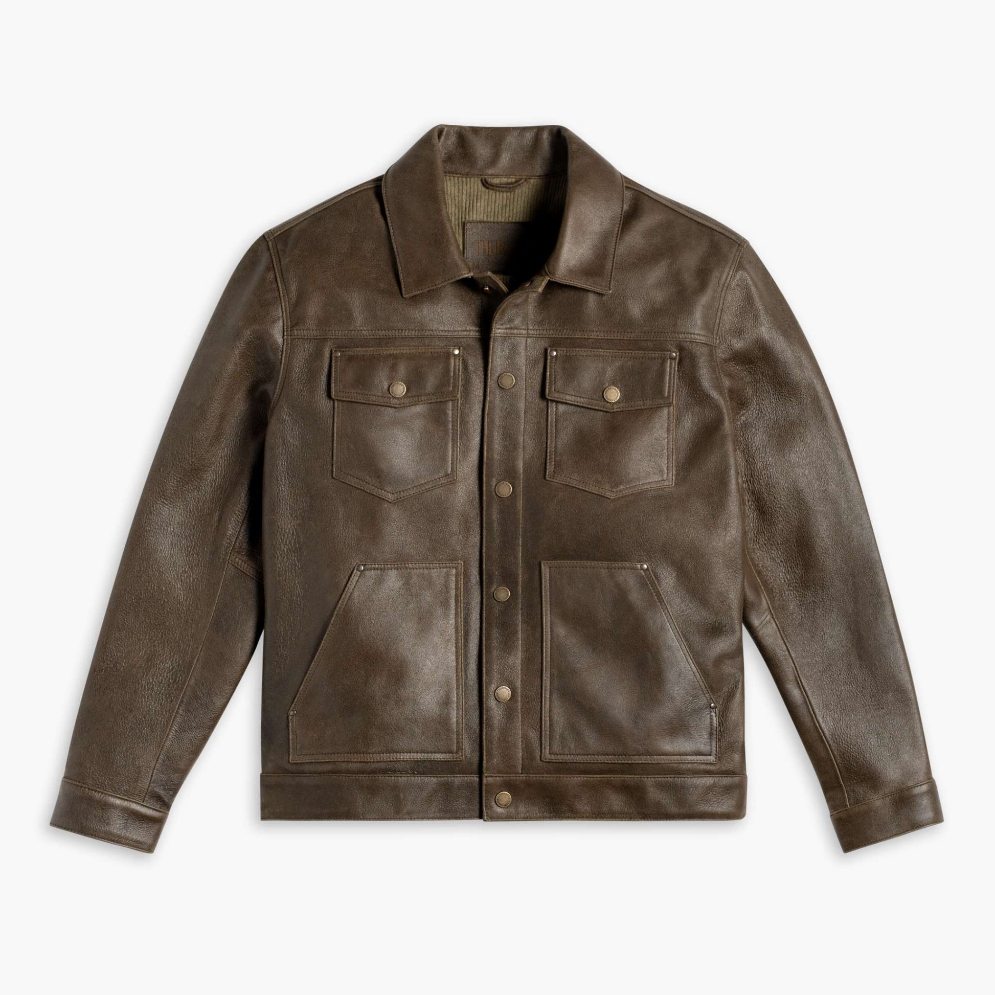 Roughout Cruiser Jacket | Dark Olive - Rare Leather