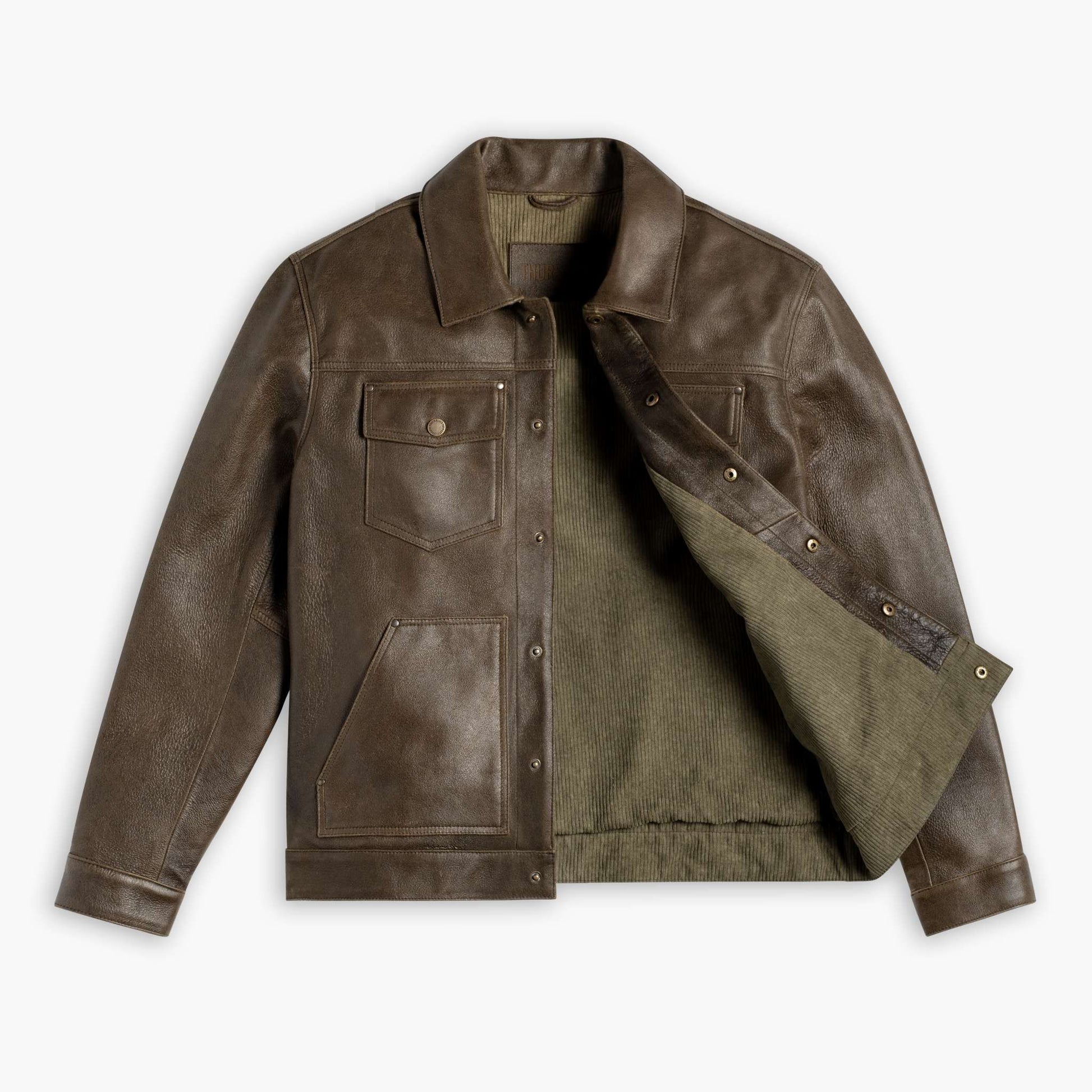 Roughout Cruiser Jacket | Dark Olive - Rare Leather