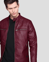 Santiago Red Quilted Leather Jacket - Rare Leather