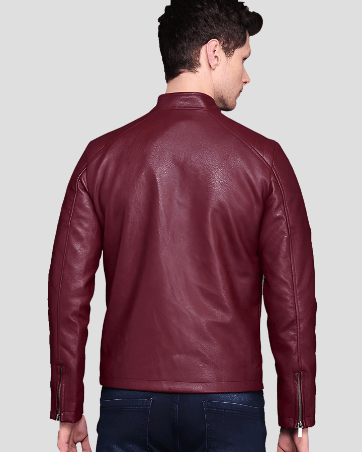 Santiago Red Quilted Leather Jacket - Vox Leather