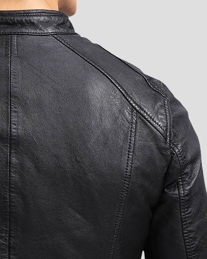 Scott Black Leather Racer Jacket - Rare Leather