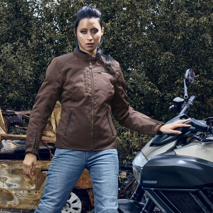 SEGURA ETERNAL WOMENS MOTORCYCLE JACKET MAROON BROWN - Vox Leather