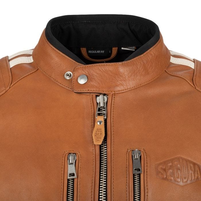 SEGURA ORION LEATHER MOTORCYCLE JACKET - CAMEL - CE Level AA Level Certified - Vox Leather