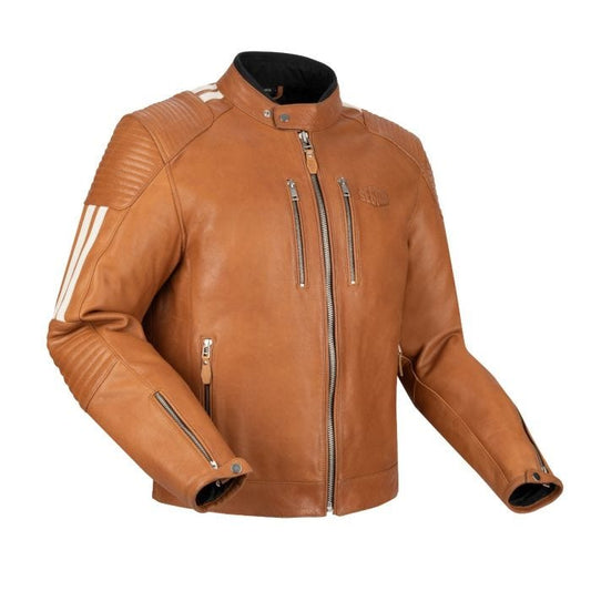 SEGURA ORION LEATHER MOTORCYCLE JACKET - CAMEL - CE Level AA Level Certified - Vox Leather