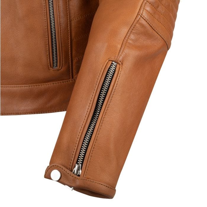 SEGURA ORION LEATHER MOTORCYCLE JACKET - CAMEL - CE Level AA Level Certified - Vox Leather