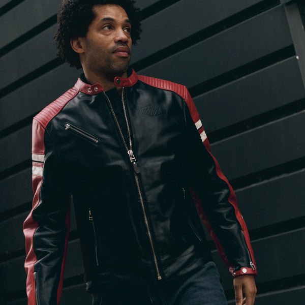 SEGURA ROMEO LEATHER MOTORCYCLE JACKET - BLACK/RED - CE Level AAA Certified - Vox Leather