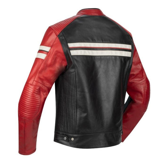 SEGURA ROMEO LEATHER MOTORCYCLE JACKET - BLACK/RED - CE Level AAA Certified - Vox Leather