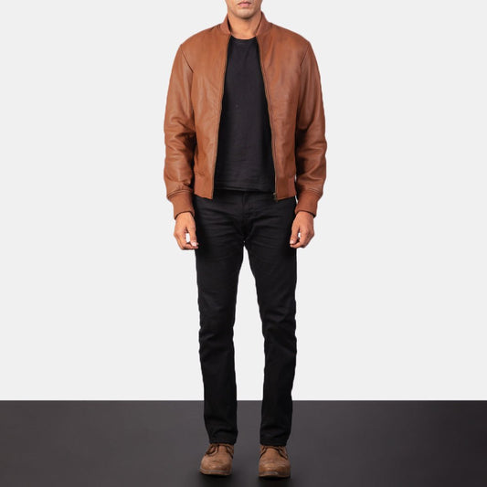 Shane Brown Leather Bomber Jacket - Vox Leather
