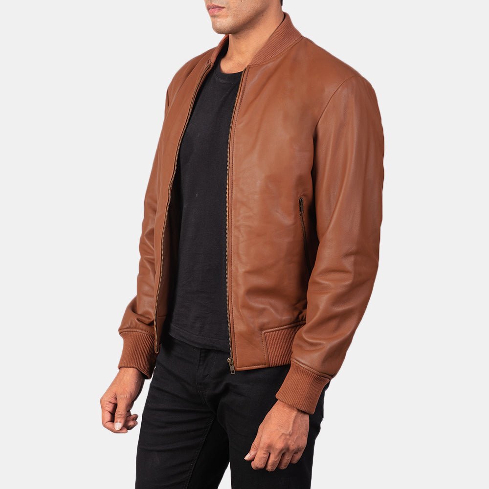 Shane Brown Leather Bomber Jacket - Vox Leather
