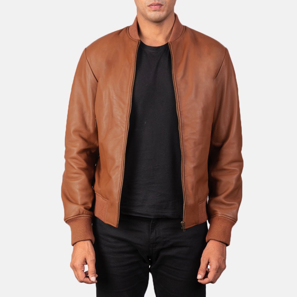 Shane Brown Leather Bomber Jacket - Vox Leather
