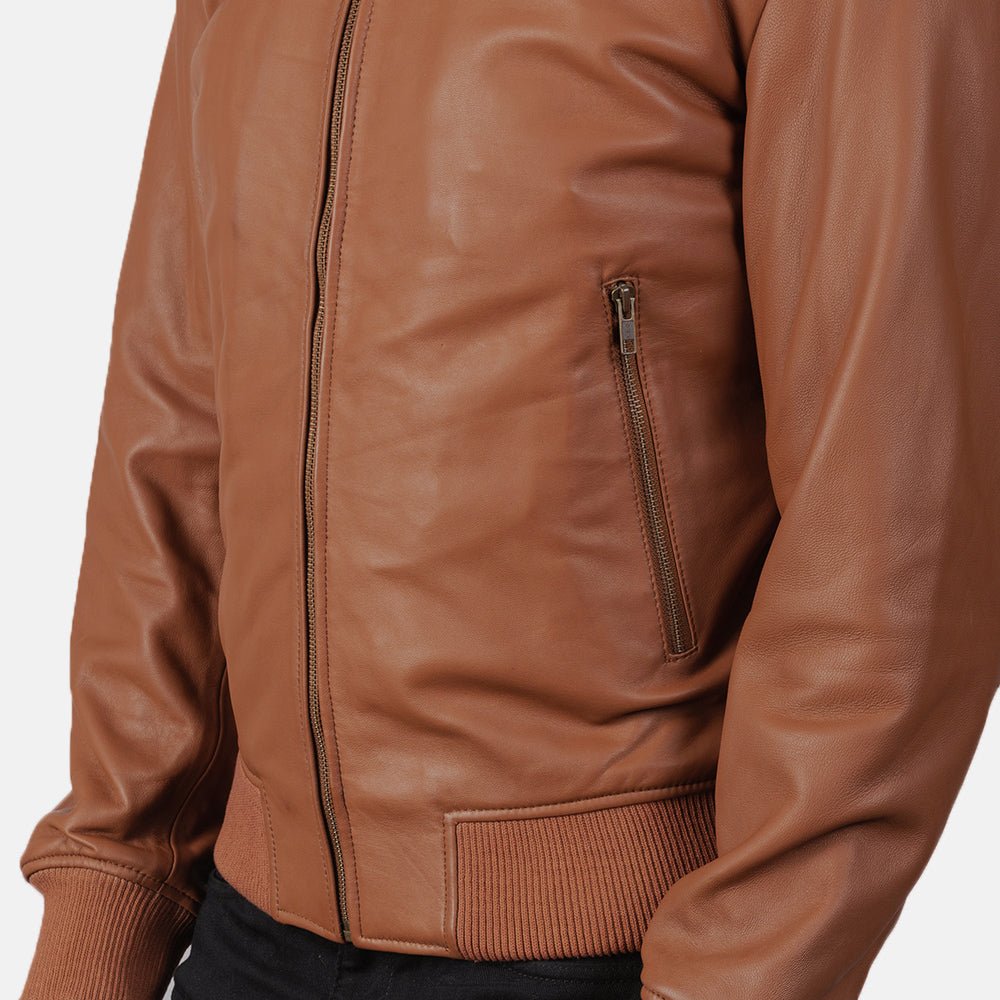Shane Brown Leather Bomber Jacket - Vox Leather